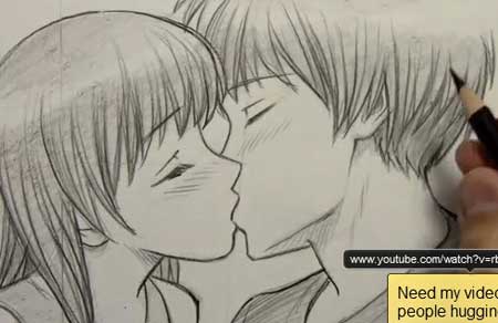 450x292 How To Draw People Kissing - Painting Of People Kissing