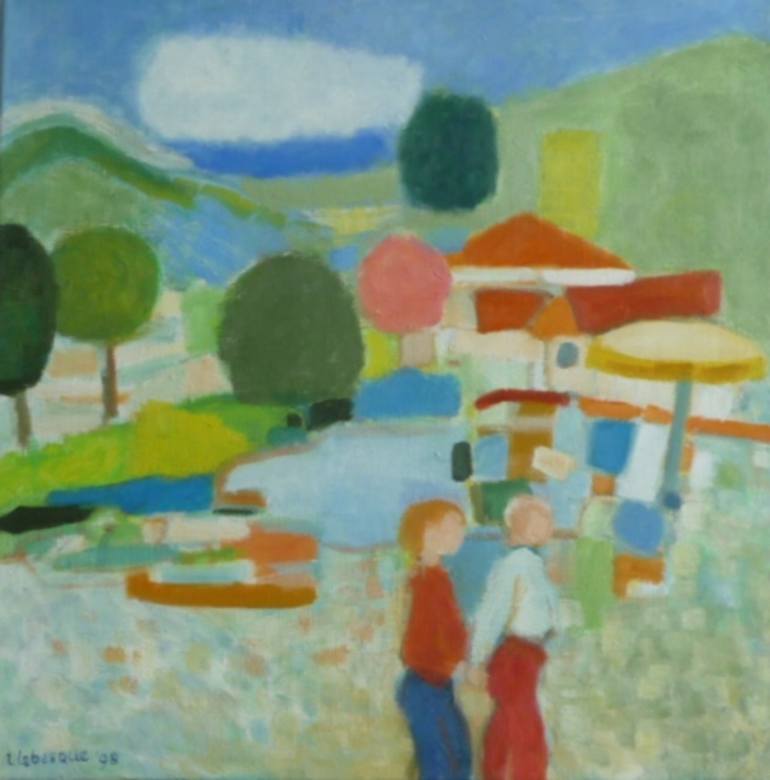 770x780 Saatchi Art Walking People Painting By Tine Lebesque - Painting Of People Walking