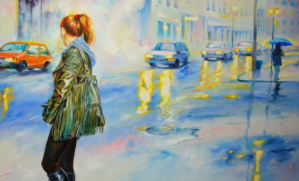 1024x620 Walking Alone By Bohomaz13 - Painting Of People Walking