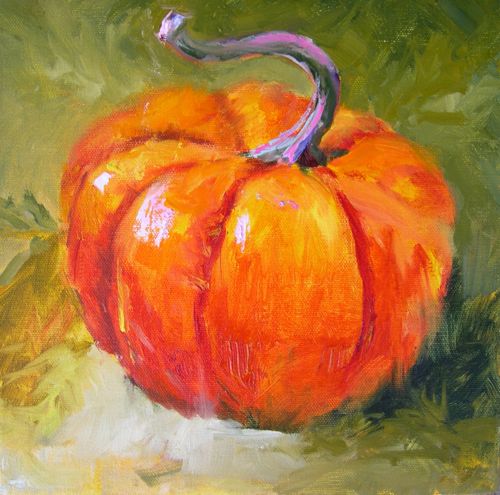 500x495 Paintings Of Pumpkins Stylish Square Pumpkin Oil Still Life - Painting Of Pumpkins