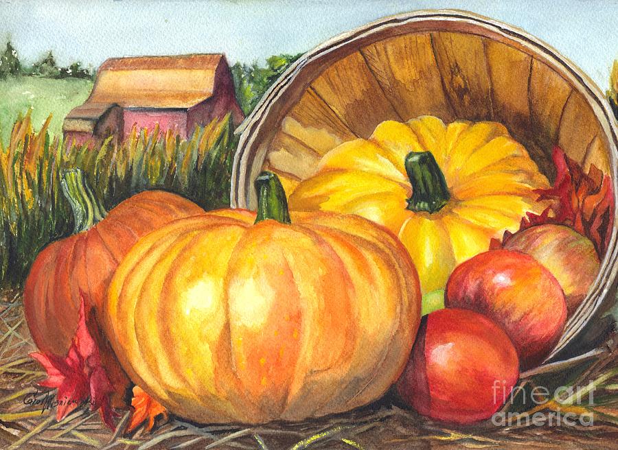 900x656 Pumpkin Pickin Painting By Carol Wisniewski - Painting Of Pumpkins