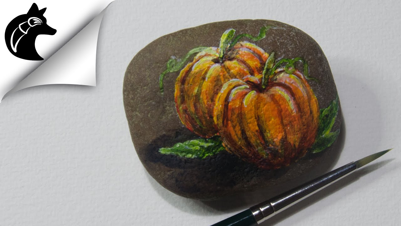 1280x720 Speed Painting Rock Painting Of Pumpkins - Painting Of Pumpkins