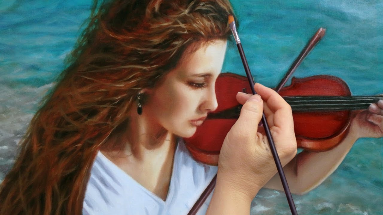 1280x720 Realistic Art Oil Painting Portrait Demo - Painting Of Red Haired Girl