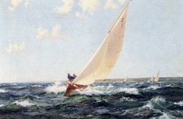 261x169 Sailboat Painting, Aunknown Artist Paintings Reproduction, We - Painting Of Sailboats