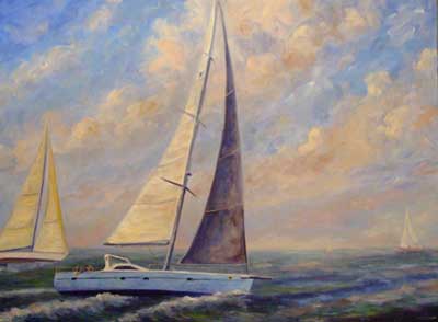 Painting Of Sailboats At PaintingValley.com | Explore Collection Of ...