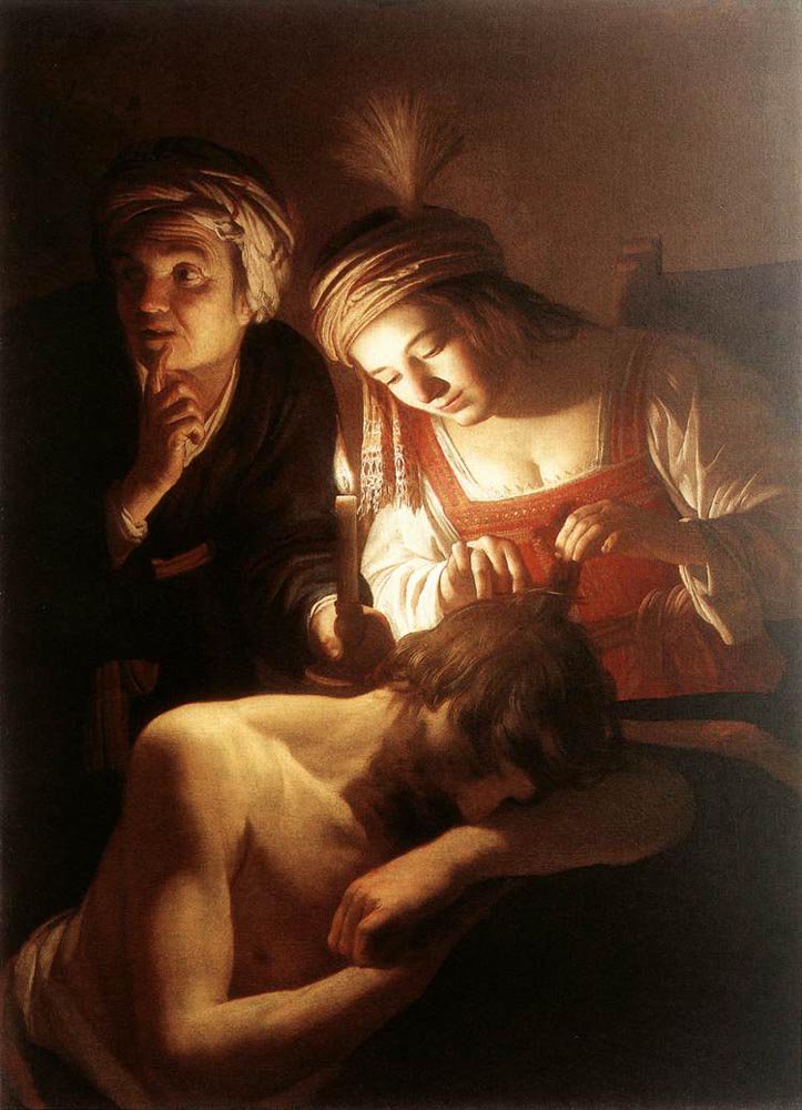 723x1000 Samson And Delilah 1615 Painting Gerrit Van Honthorst Oil Paintings - Painting Of Samson
