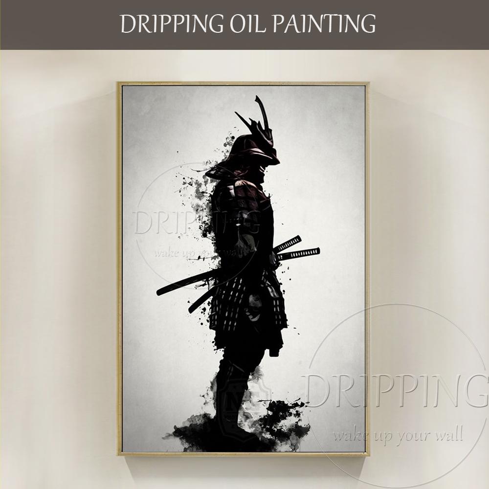 1000x1000line Cheap Hand Painted Abstract Samurai Armor Oil Painting - Painting Of Samurai