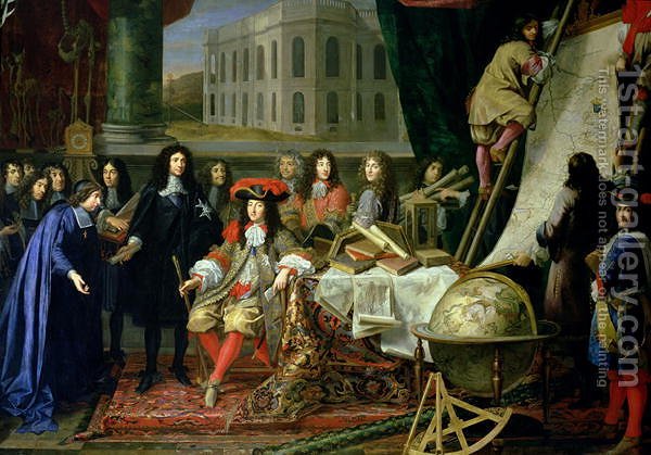 600x419 Jean Baptiste Colbert 1619 83 Presenting The Members Of The Royal - Painting Of Science