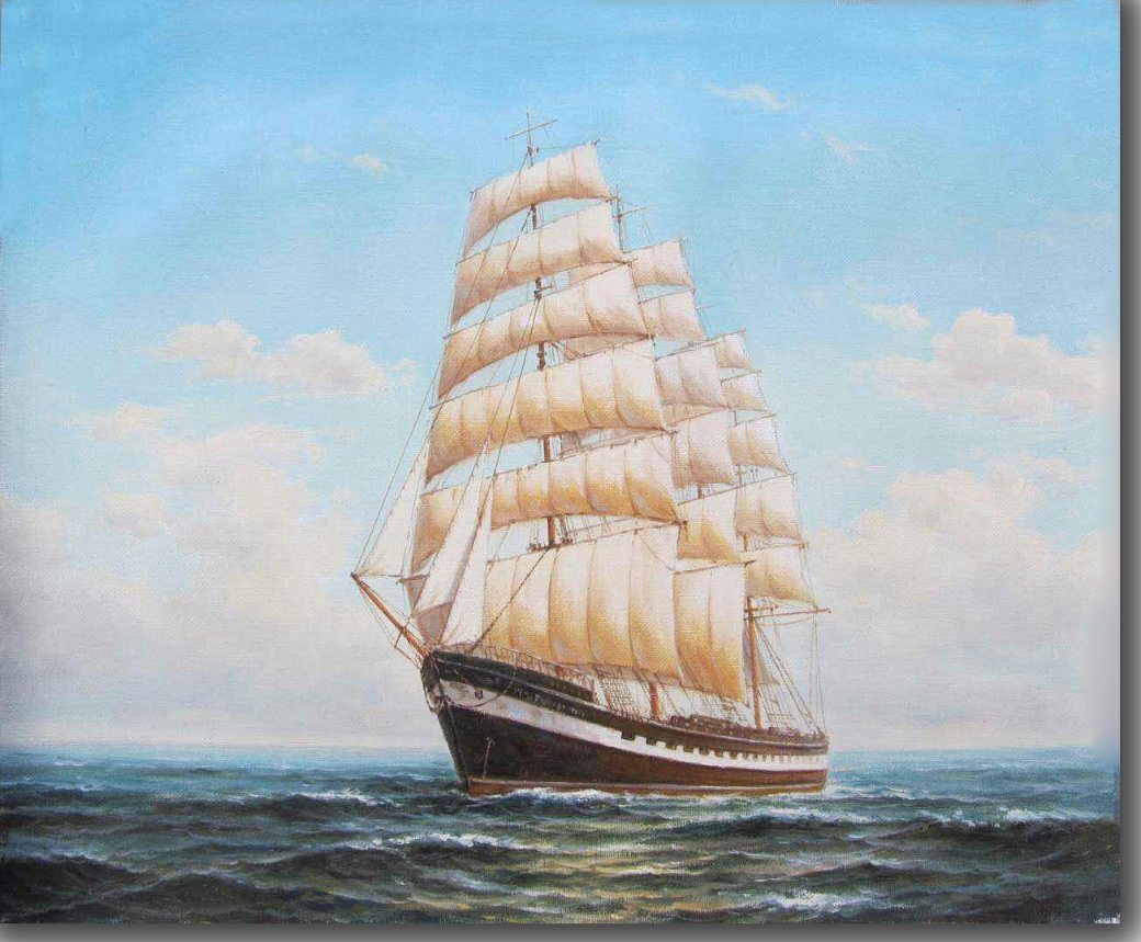 1040x859 China Art Painting Of Sailing Ship On Sea - Painting Of Ship