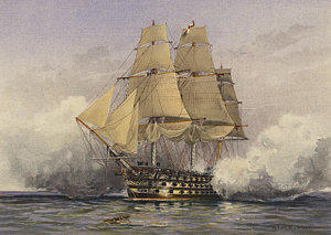 300x213 Hms Victory Paintings Fine Art America - Painting Of Ship