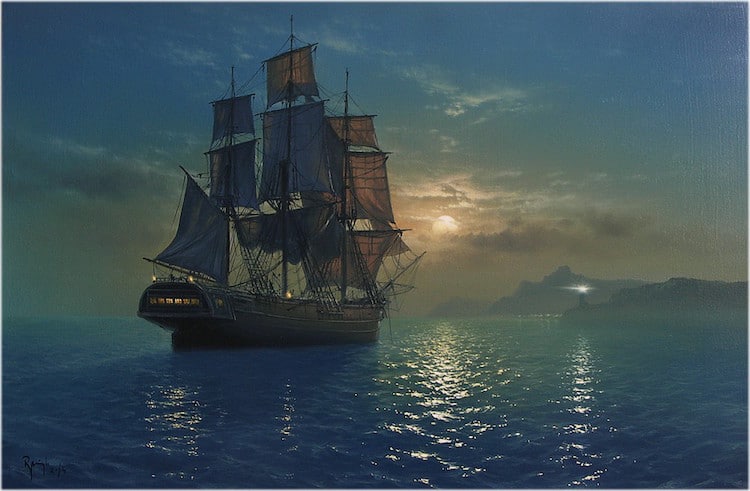750x491 Seascape Paintings Pay Homage To The Majesty Of The Ocean - Painting Of Ship