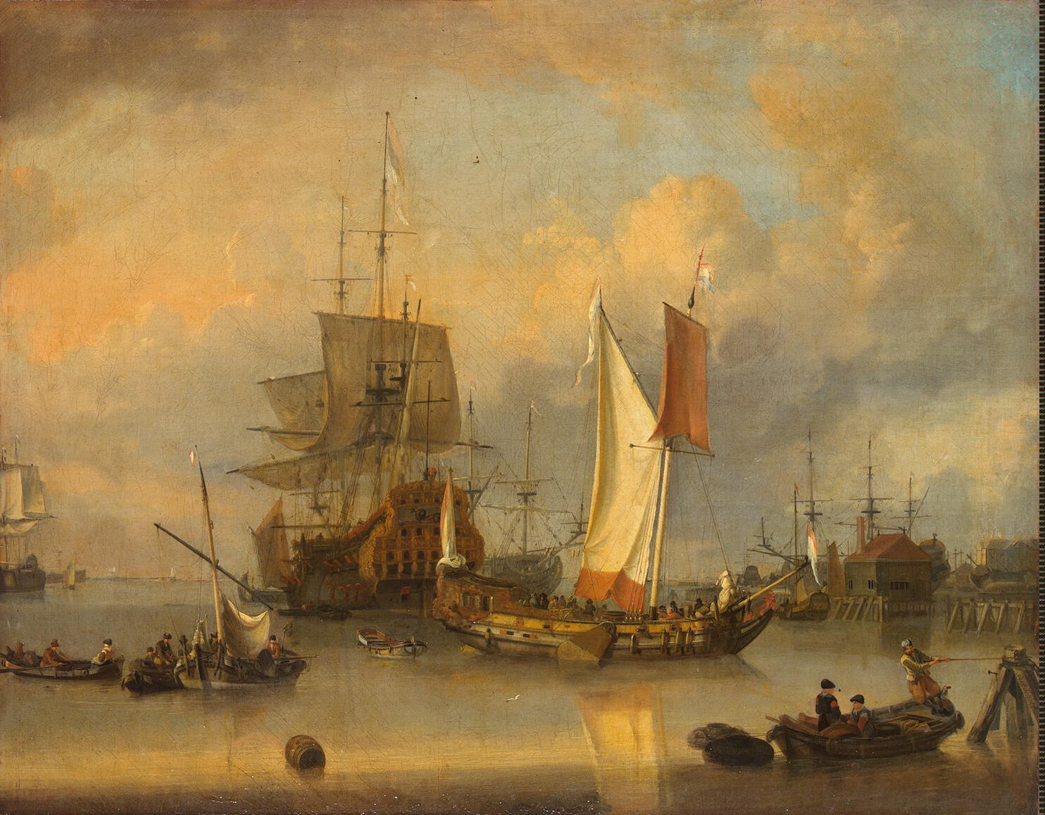 1484x1158 Ships - Painting Of Ships At Sea