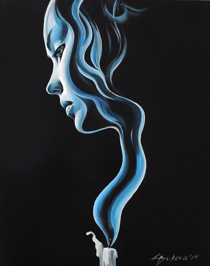 709x900 Candle Smoke Painting By Galya Bukova - Painting Of Smoke