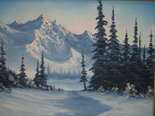600x450 Snowy Mountains By Leoneer - Painting Of Snowy Mountains