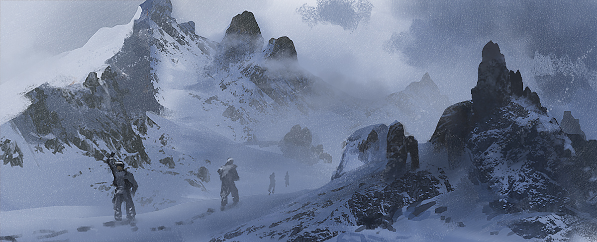 1200x487 How To Paint Snow Mountains By Soldatnordsken - Painting Of Snowy Mountains