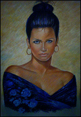 283x408 Spanish Woman Painting By Mamdouh Karas - Painting Of Spanish Woman