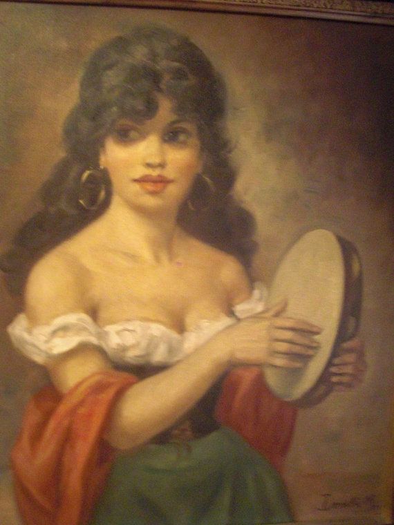 570x760 Vintage Oil Painting Portrait, Spanish Woman, Figural, Signed - Painting Of Spanish Woman