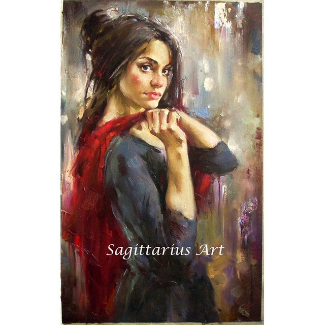 640x640 Hand Painted Flamenco Dancer Beauty Detail Lady Portrait Oil - Painting Of Spanish Woman