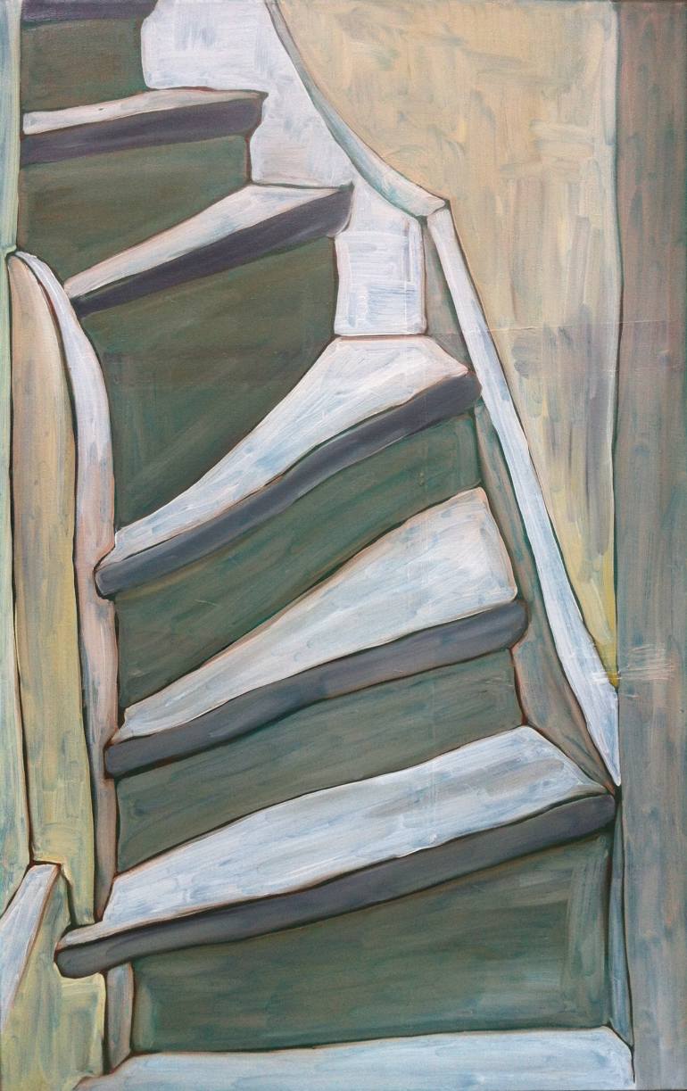770x1223 Saatchi Art Stairs Painting By Sophie Walraven - Painting Of Stairs