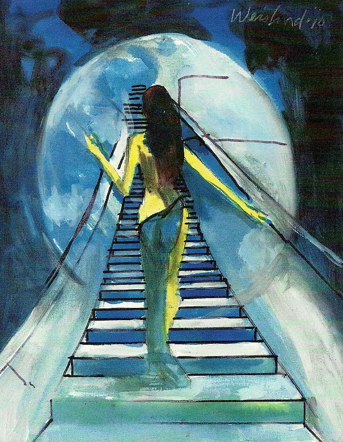 698x900 Stairway To Heaven Painting By Harry Weisburd - Painting Of Stairs