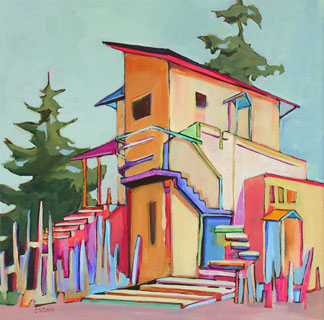 324x320 Daily Painting, Of Contemporary Urban Scene - Painting Of Stairs