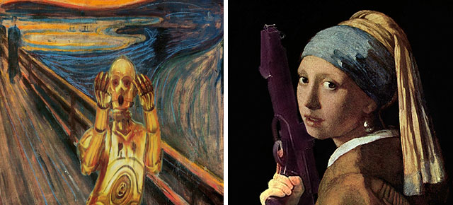 640x290 Star Wars Characters Invade Classical Paintings - Painting Of Star Wars