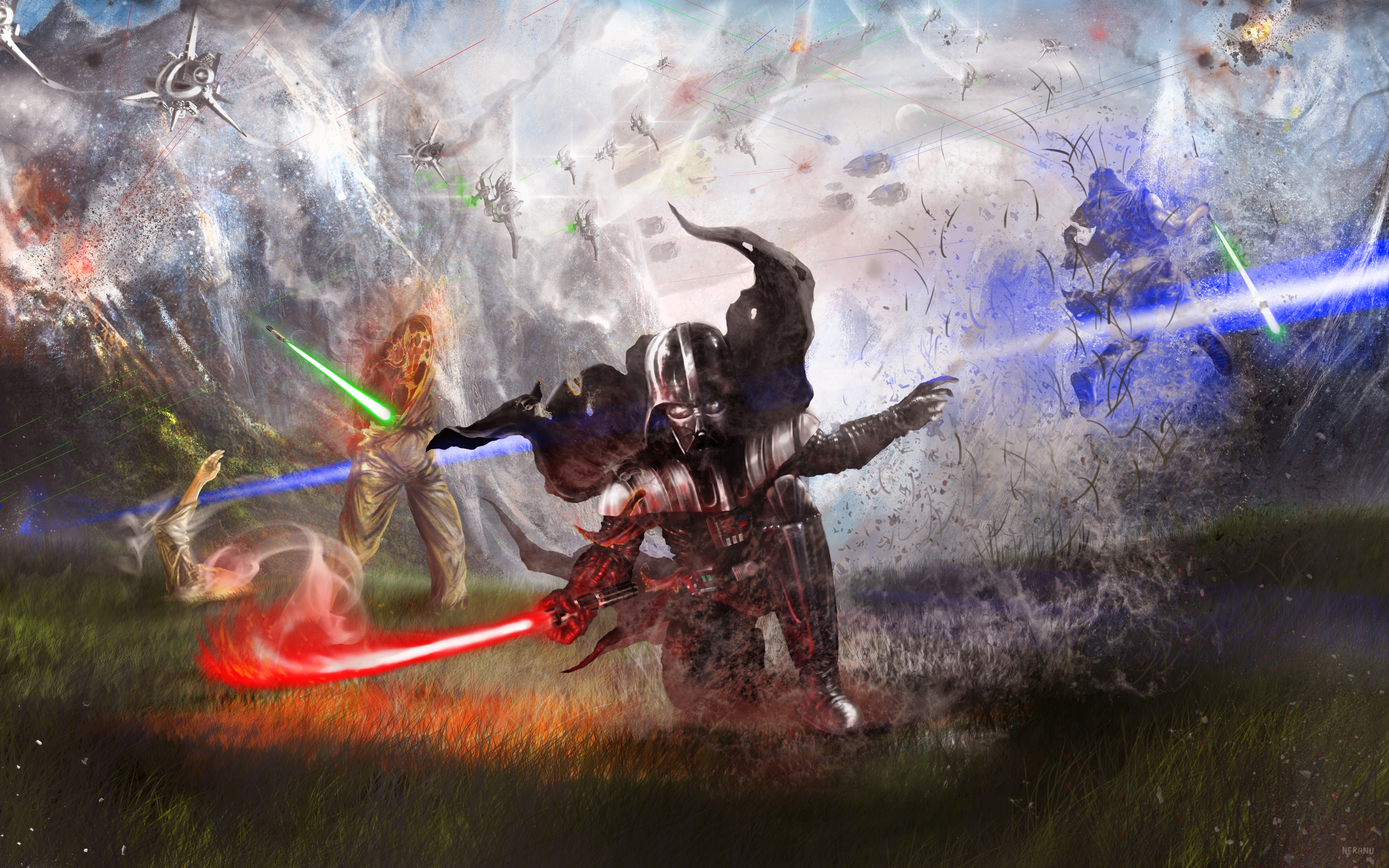 3968x2480 Star Wars Darth Vader Painting By Neranu - Painting Of Star Wars