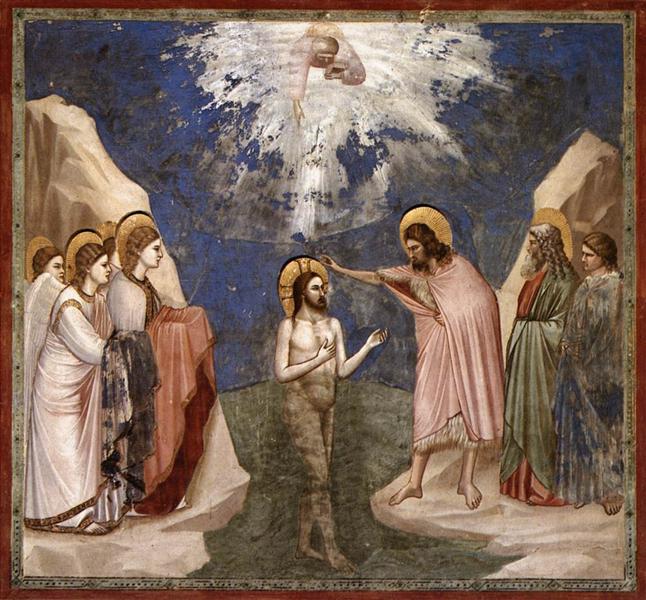 646x600 The Baptism Of Christ, C.1305 - Painting Of The Baptism Of Christ
