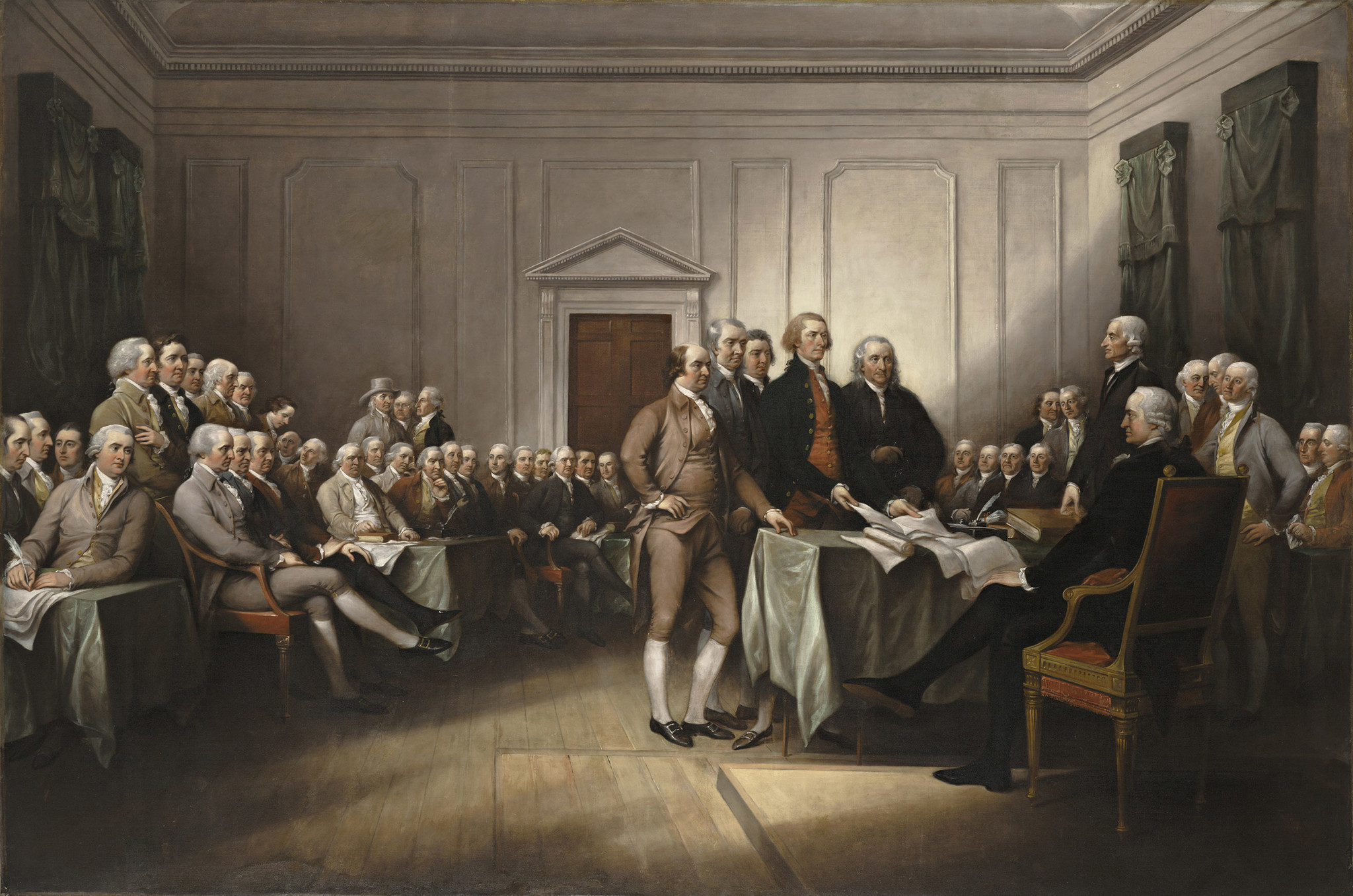 2048x1357 John Trumbull's Revolutionary War Paintings At Wadsworth - Painting Of The Signing Of The Declaration