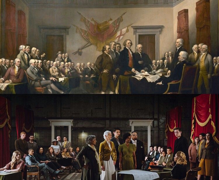 750x617 The Declaration Of By John Trumbull (1819) Painting - Painting Of The Signing Of The Declaration