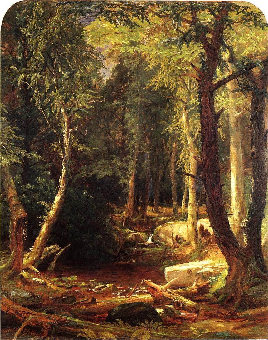 859x1088 Jasper Francis Cropsey Pool In The Woods Painting Framed - Painting Of The Woods