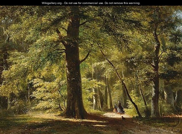 640x471 Walking The Dog In The Woods Of Haarlemmerhout - Painting Of The Woods