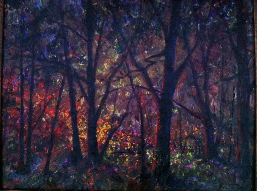 1024x764 Woods Painting Color Climbing Thru - Painting Of The Woods