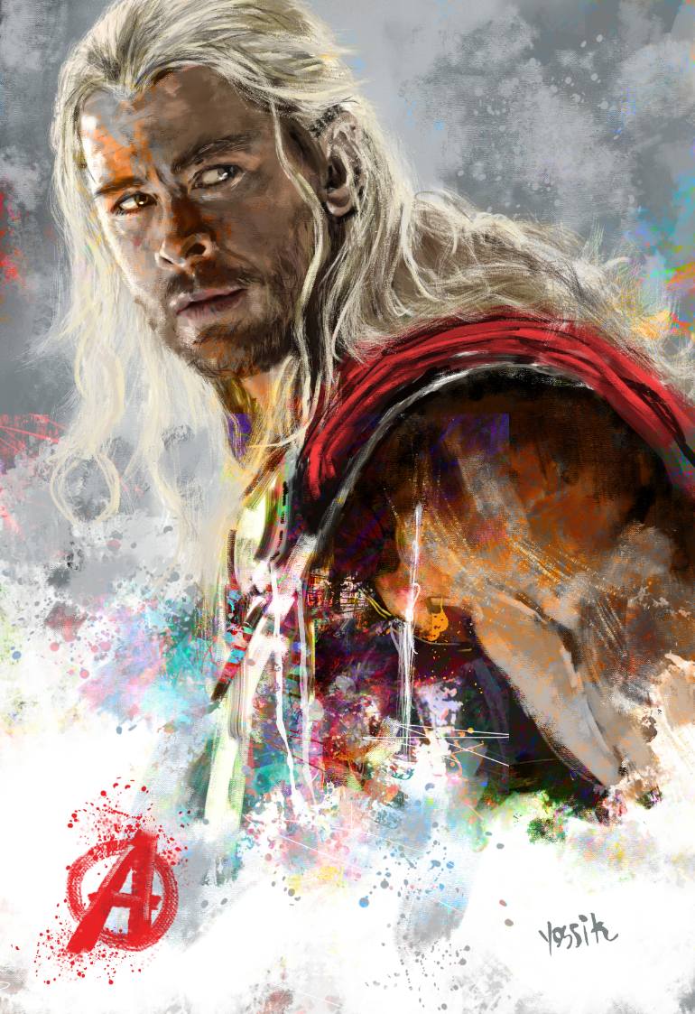 770x1123 Saatchi Art Thor Painting By Yossi Kotler - Painting Of Thor