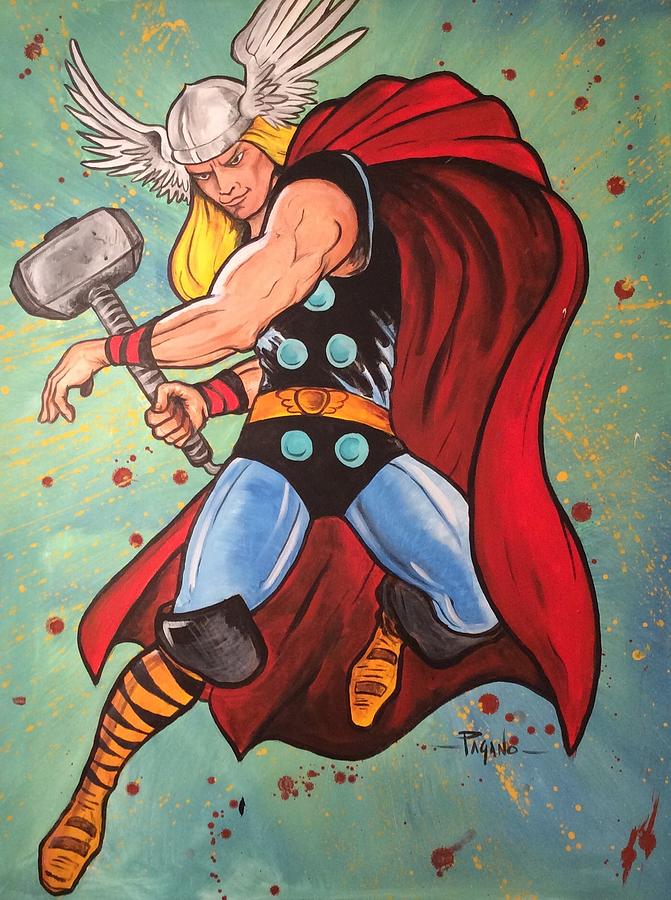 671x900 Thor Painting By Michael Pagano - Painting Of Thor