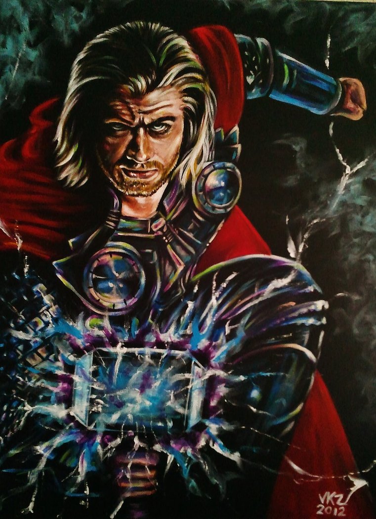 761x1050 Thor Painting By Vanzanto - Painting Of Thor