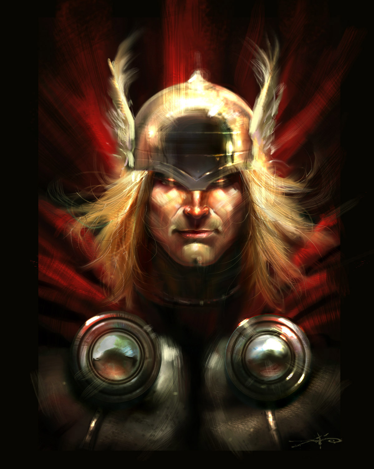 1200x1505 Herochan Thor Speed Painting - Painting Of Thor