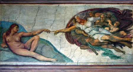 450x246 Stock Illustration - Painting Of Touching Fingers