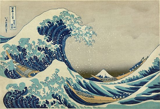 550x376 The Great Wave Off Kanagawa - Painting Of Tsunami
