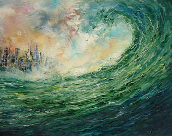 340x270 Tsunami Painting Etsy - Painting Of Tsunami