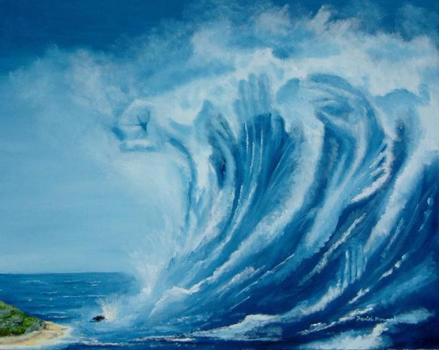 640x511 Daniel Howard Artwork Tsunami Original Painting Oil Seascape Art - Painting Of Tsunami
