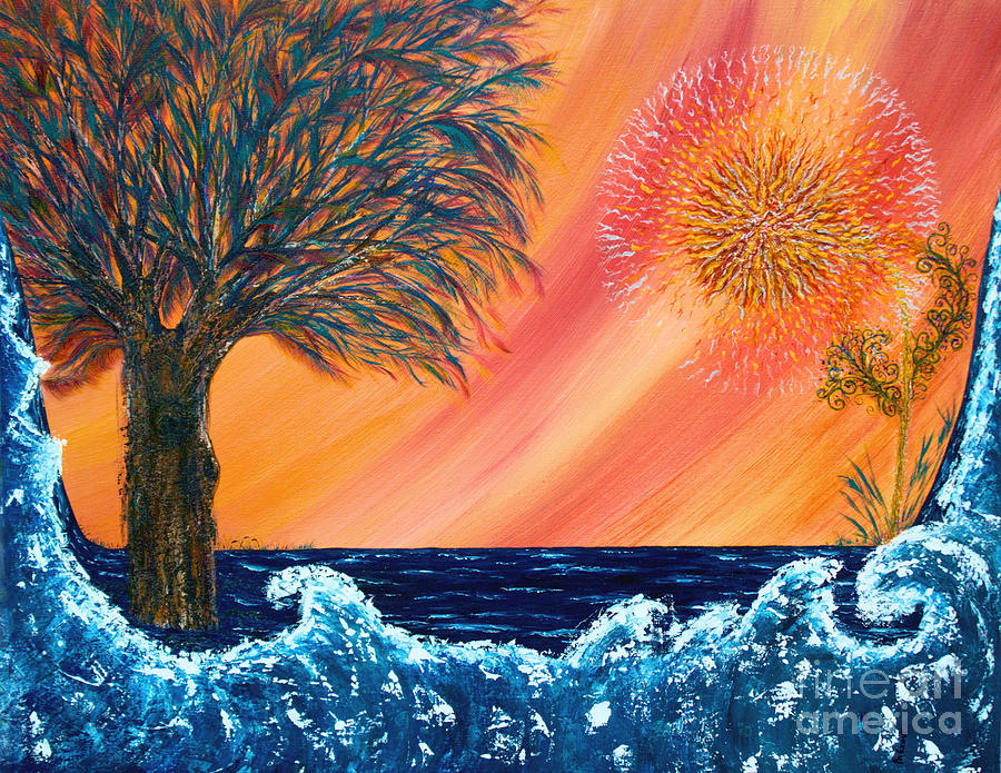 900x695 Europa Tsunami Painting By Pm Ernst - Painting Of Tsunami