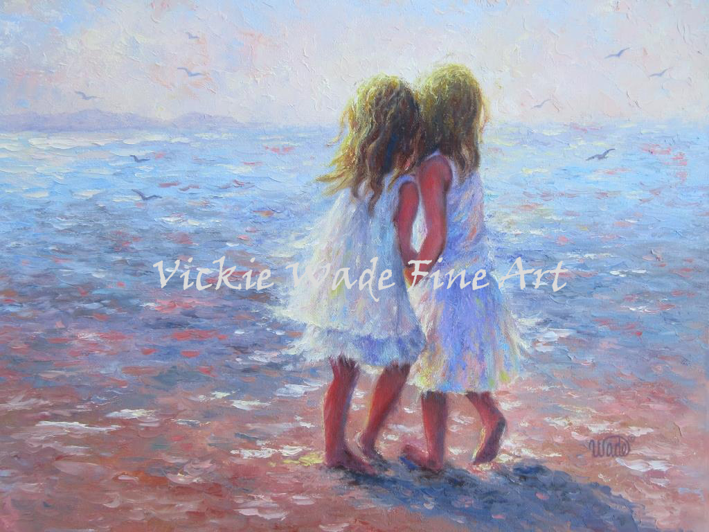 1024x768 Two Sisters Paintings Vickie Wade Fine Art - Painting Of Two Sisters
