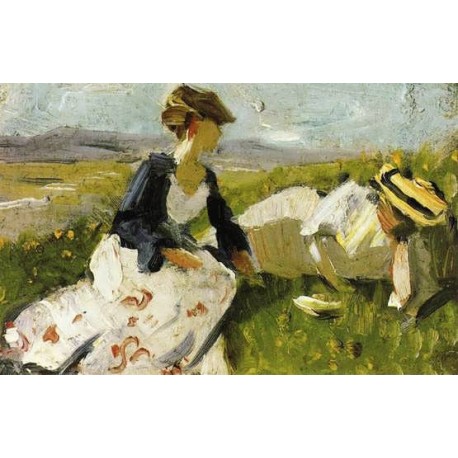 458x458 Two Women On The Hillside, Sketch By Franz Marc Oil Painting Art - Painting Of Two Women
