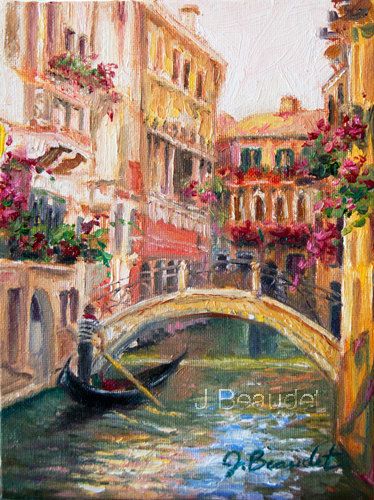 374x500 Original Oil Painting Landscape Venice Italy By Jbeaudetstudios - Painting Of Venice Italy