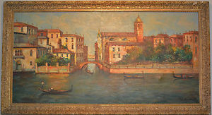 300x163 Oil Painting Venice Italy Large 52x 28 T L Novaretti Ebay - Painting Of Venice Italy