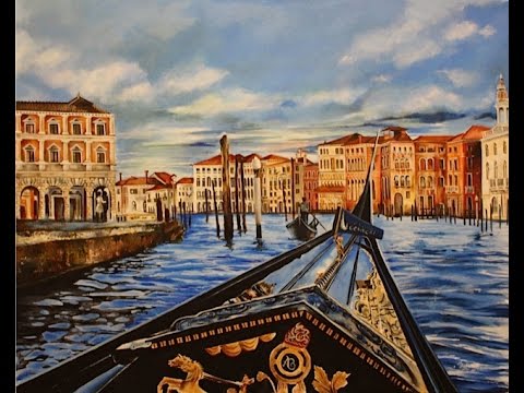 480x360 Art Videos, Painting A Gondola Ride In Venice Italy - Painting Of Venice Italy