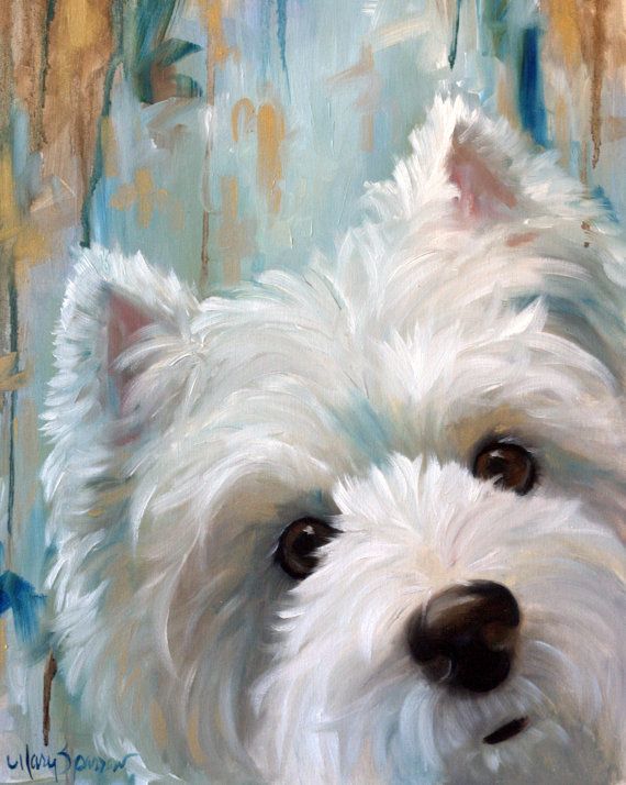 570x714 46 Best Art Inspirations Images On Pretty Flowers - Painting Of White Dog