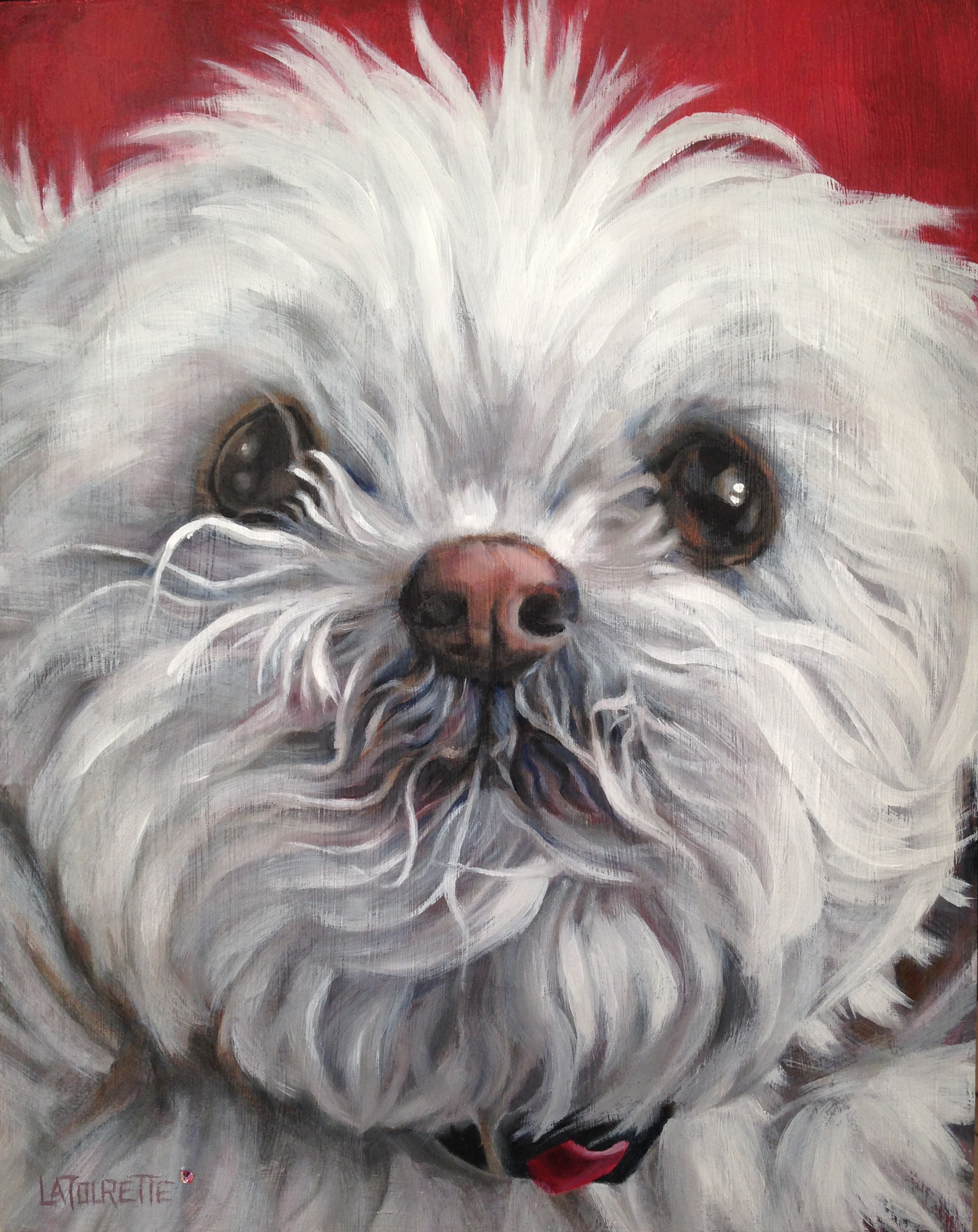 2160x2720 Pet Portraits Gallery - Painting Of White Dog
