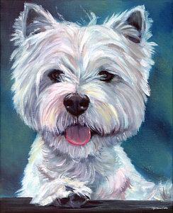 244x300 White Dog Paintings - Painting Of White Dog